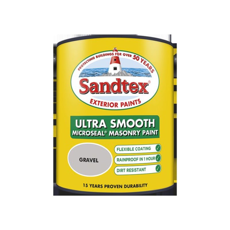 Sandtex Masonry Paint Smooth 5L Gravel s348878 Haven Home Centre