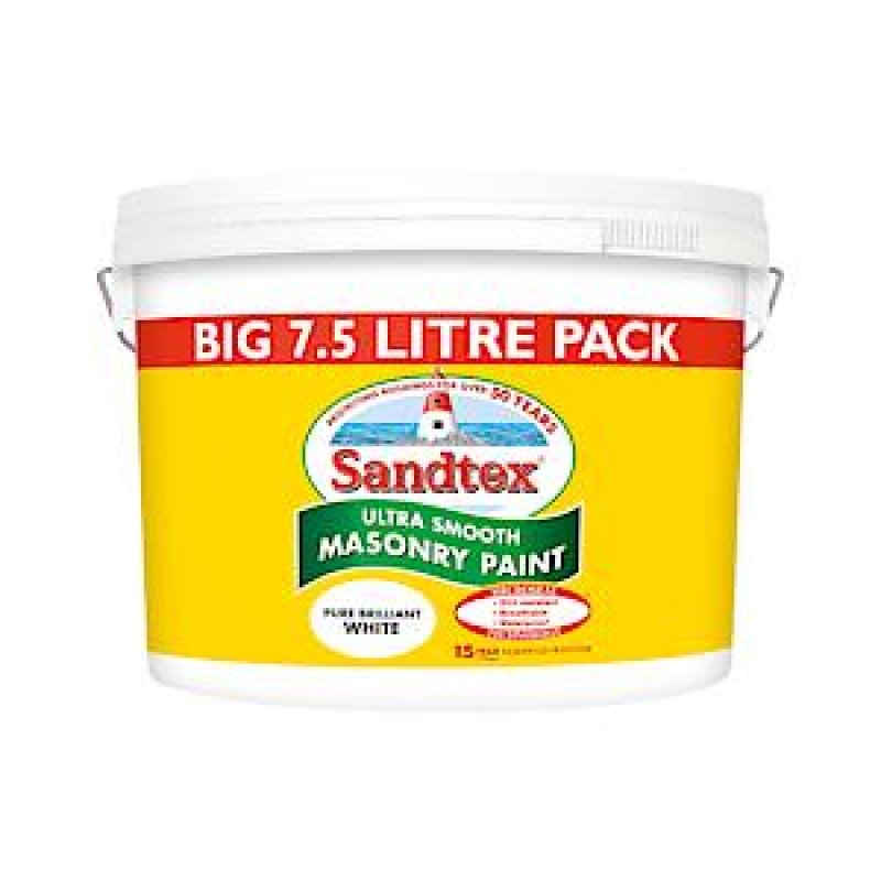 Sandtex Masonry Paint Smooth 7.5L Brilliant White s196392 Haven Home Centre Sandtex Masonry Paint Smooth 7.5L Brilliant White s196392 Haven Home Centre
