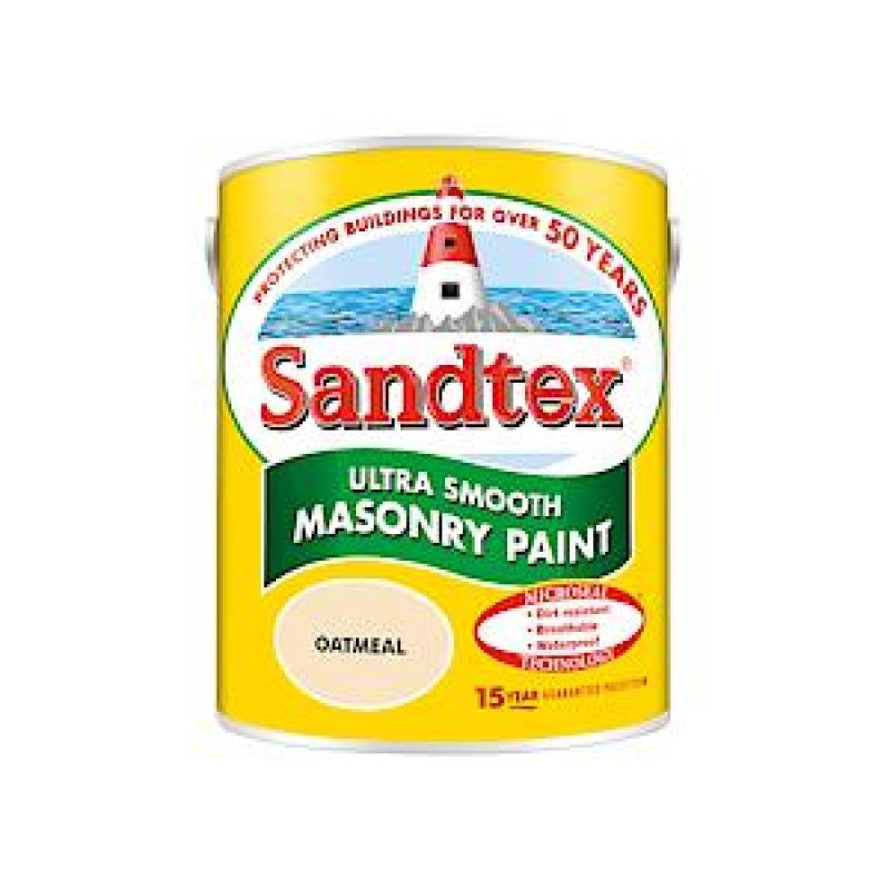 Sandtex 5L Oatmeal Masonry Paint Smooth s348881 Haven Home Centre