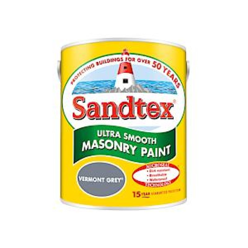 Sandtex 5L Vermont Grey Masonry Paint Smooth s359289 Haven Home Centre